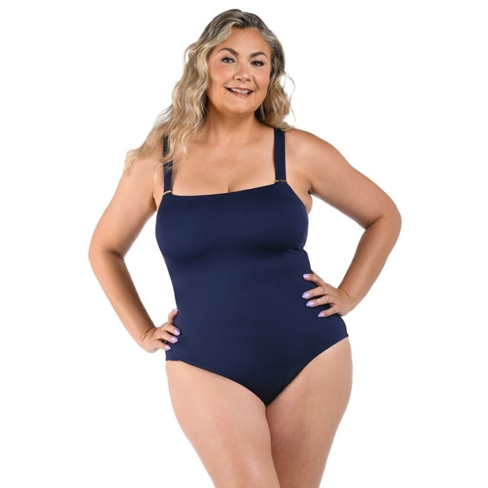 NWT Women's - La Blanca Luxe Tummy Control One Piece Swimsuit, Size 16
